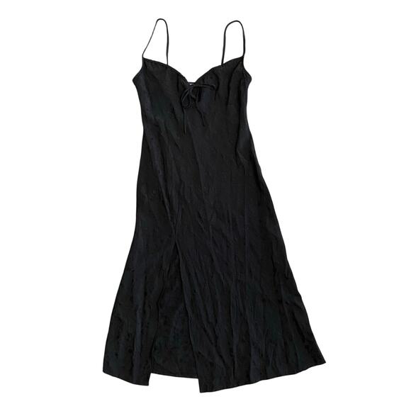 Forever 21 Floral Embroidered Maxi Dress Womens Size S Black Whimsygoth - Picture 1 of 10